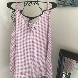 NWT Torrid 0 purple and white checkered tank